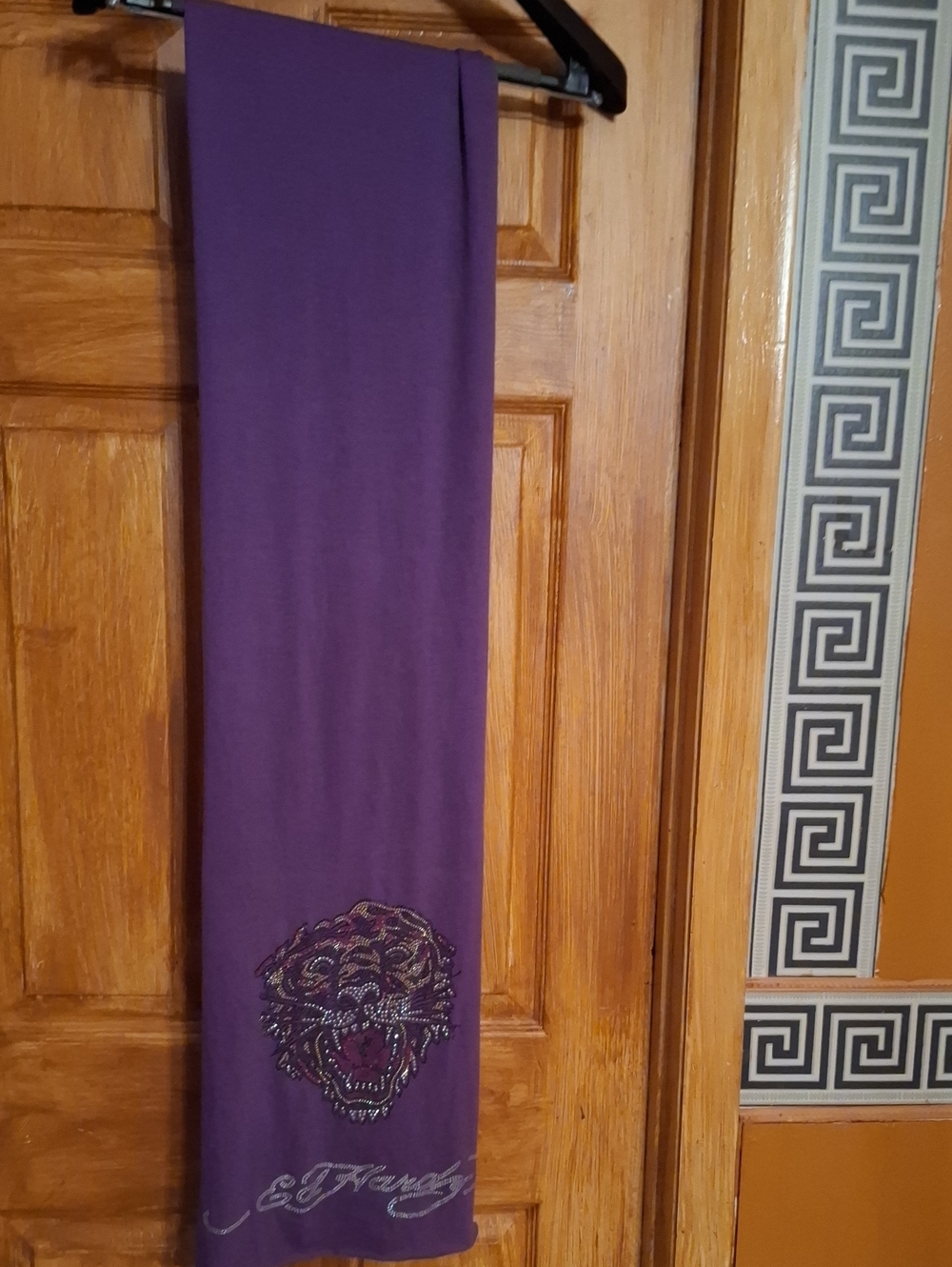 Ed Hardy Kids Purple Leggings with Embellished Tiger Motif